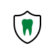 Tooth on a shield icon