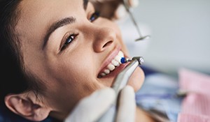 patient receiving professional cleaning and polishing